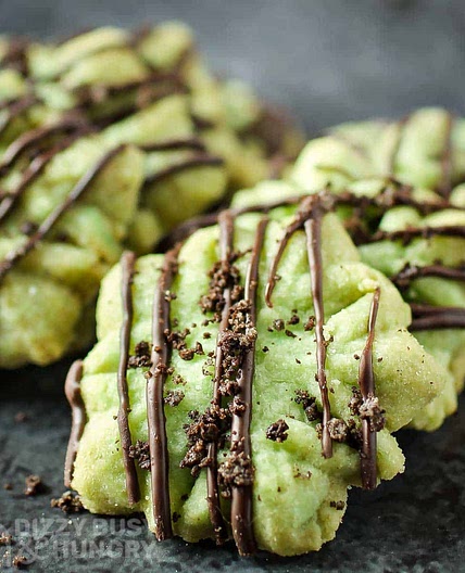 Chocolate Mint Shortbread Cookies