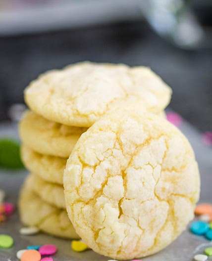 Lemon Cake Mix Crinkle Cookies