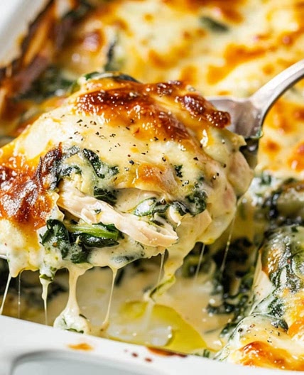 Chicken and Spinach Casserole with Cream Cheese