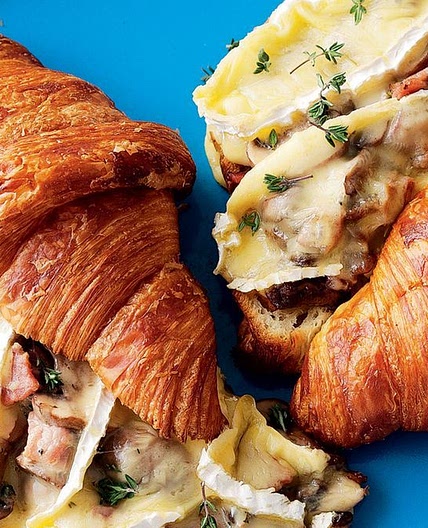 Creamy mushroom, Brie and pancetta croissants