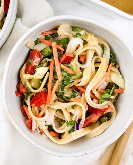 Asian Noodle Salad with Creamy Almond Dressing