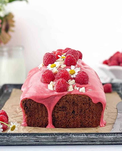 Raspberry White Chocolate Loaf Cake