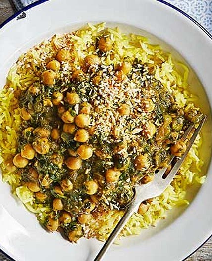Chickpea & spinach curry
