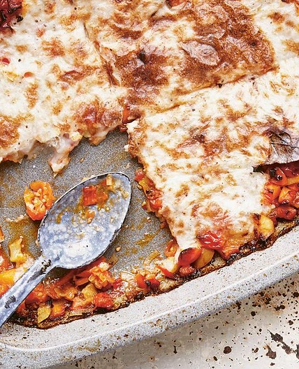 Moussaka and tzatziki