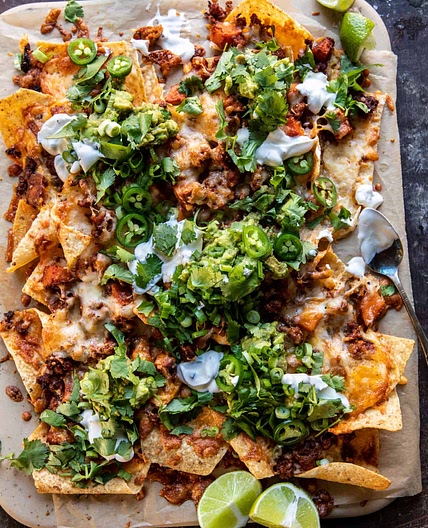 Chipotle Chicken Nachos with Jalapeño Yogurt
