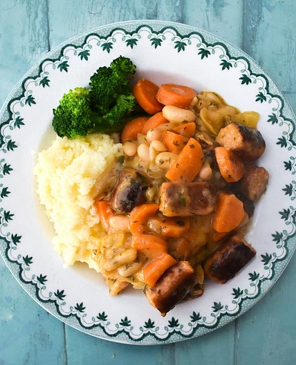 Easy Vegan Sausage Casserole with Cider