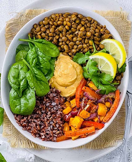 Lentil Buddha Bowl with Roasted Veggies