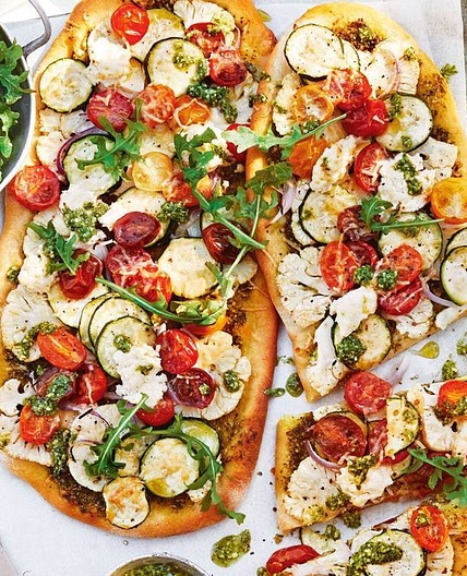 BBQ cauliflower and zucchini pizza recipe