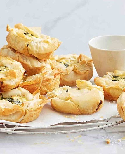 Pie maker spinach and three-cheese filo pies