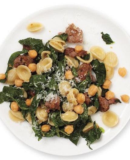 Chickpea, Sausage, and Kale Pasta