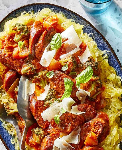 Smoked Sausage with Spaghetti Squash