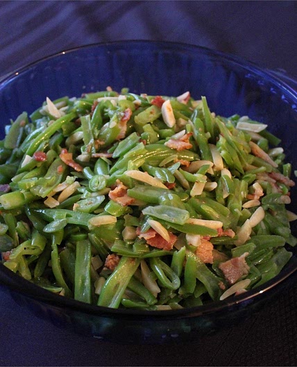 Sautéed Green Beans with Bacon and Almonds
