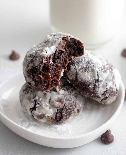 Chocolate Peppermint Crinkle Cookies
