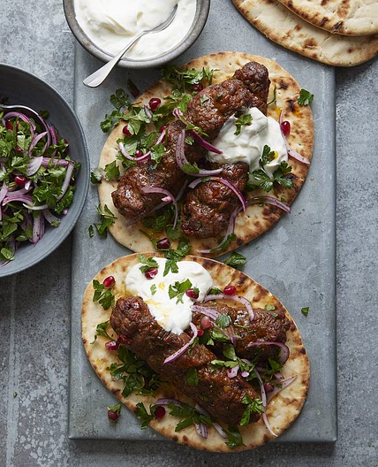 Spiced lamb and barberry kababs