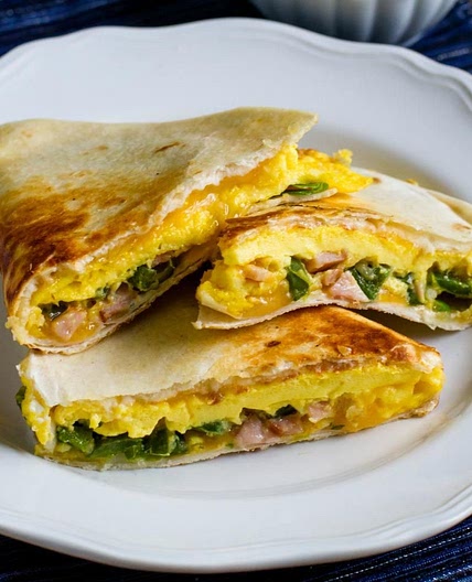 Jalapeno and Canadian Bacon Breakfast Quesadillas