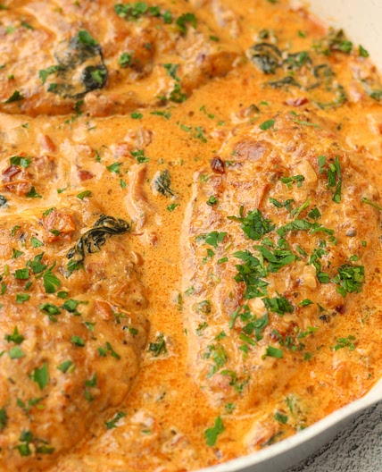 One-Pan Creamy Parmesan Tuscan Chicken