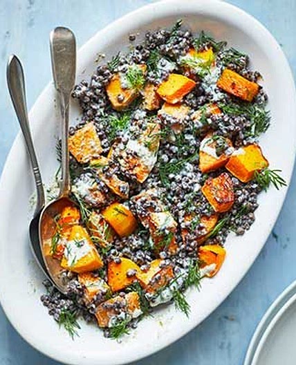 Squash & lentil salad