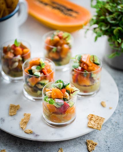 PAPAYA BARRAMUNDI CEVICHE CUPS