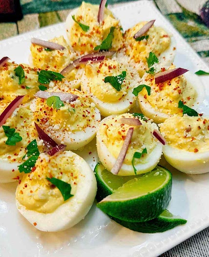 Mexican Street Corn Deviled Eggs