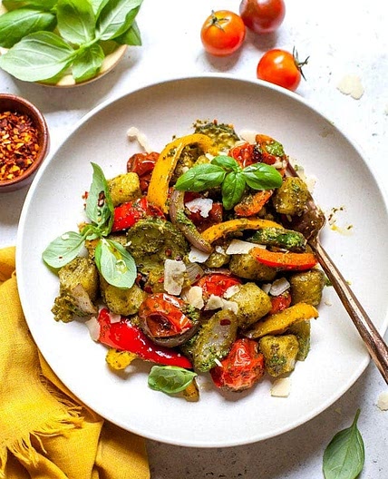 Sheet Pan Pesto Gnocchi