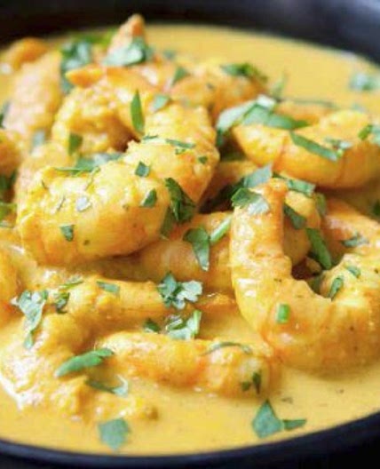 Creamy prawn korma