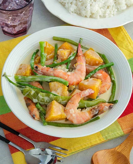 Ginataang Kalabasa, Sitaw at Hipon