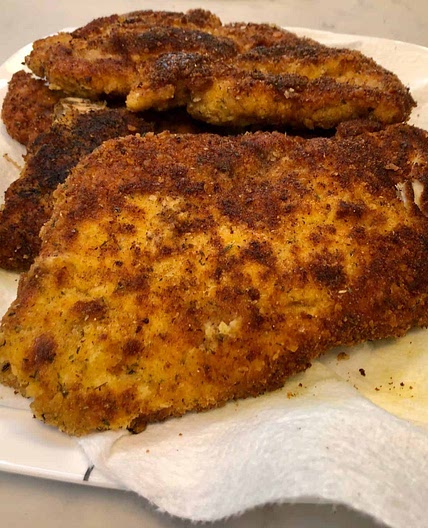 Breaded Chicken Cutlets and Mashed Potatoes
