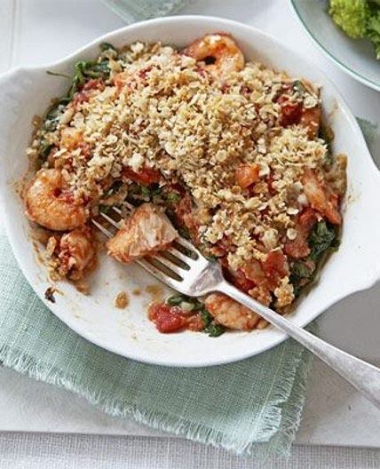 Fish and prawn gratins