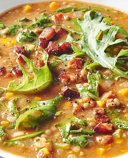 Kale, chorizo and lentil soup