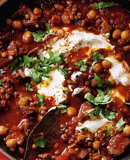 Moroccan lamb, tomato and lentil soup (Harira)