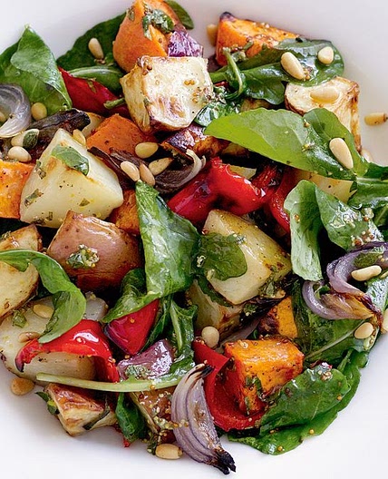 Warm roasted vegetable salad