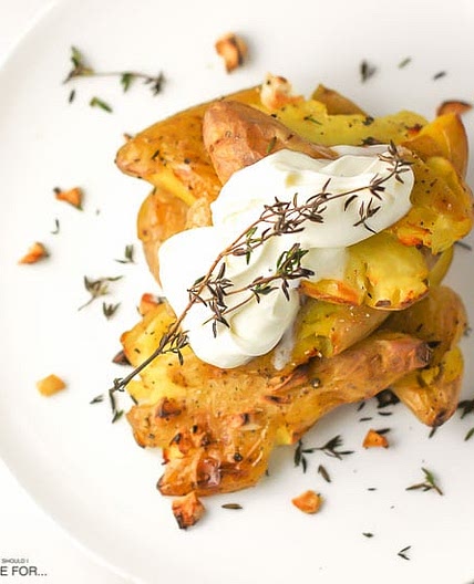 Smashed Roasted Fingerling Potatoes