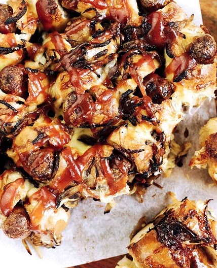 Sausage sizzle pull-apart recipe