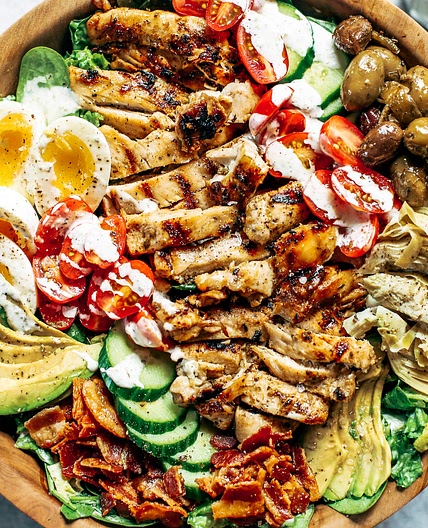 Paleo Grilled Chicken Caesar Cobb Salad