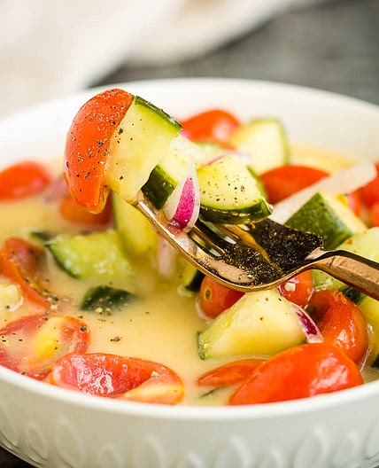 EASY MARINATED TOMATO CUCUMBER ONION SALAD