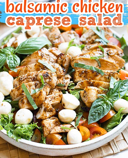 EASY BALSAMIC CHICKEN CAPRESE SALAD RECIPE