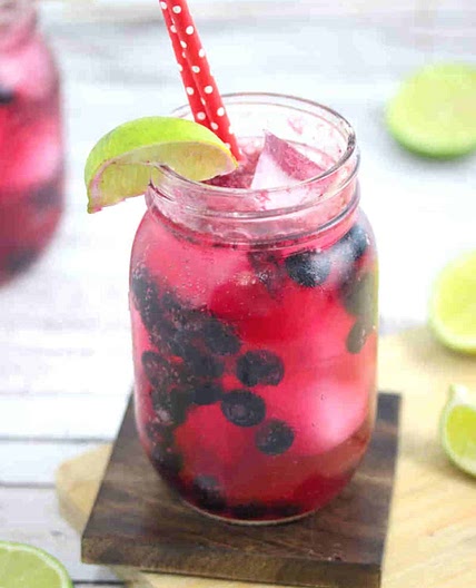 Sparkling Blueberry Ginger Mocktail Recipe