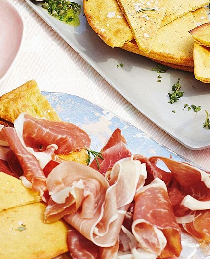 Silvia Colloca's chickpea flatbread with prosciutto