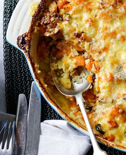 Creamy vegetable and rice bake recipe