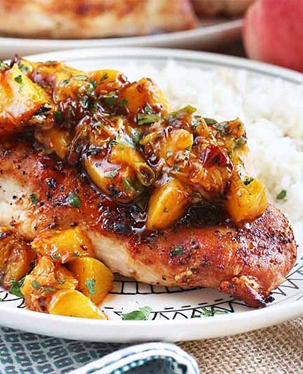 Grilled Chicken with Peach Chipotle Sauce