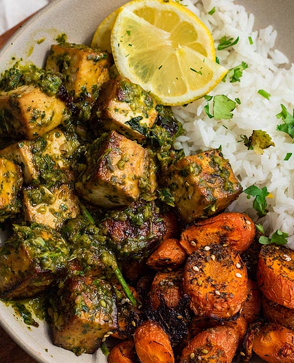 Vegan Chimichurri Tofu Bowl