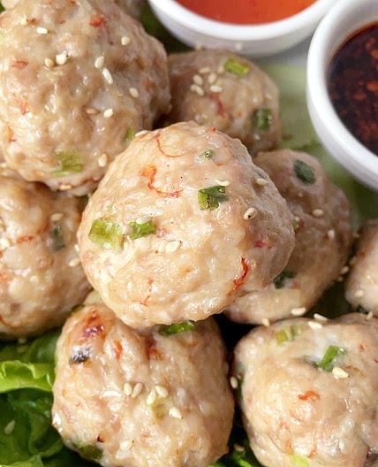 Asian Pork and Shrimp Meatballs