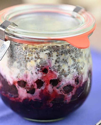 Layered Overnight Oats with Frozen Fruit