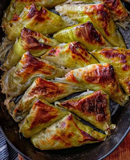 Meat & Rice Stuffed Leeks