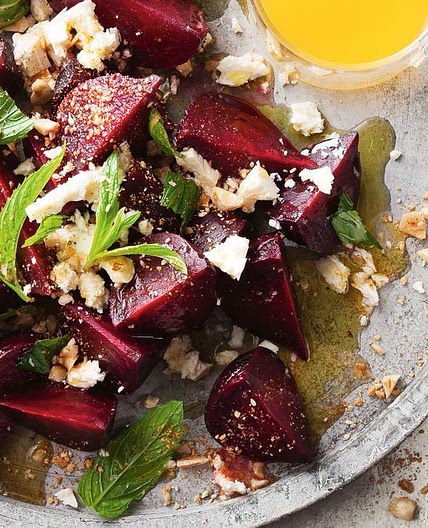 Roast beetroot with fetta and hazelnut dukkah