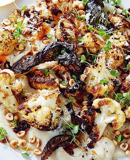 Warm cauliflower and chorizo salad