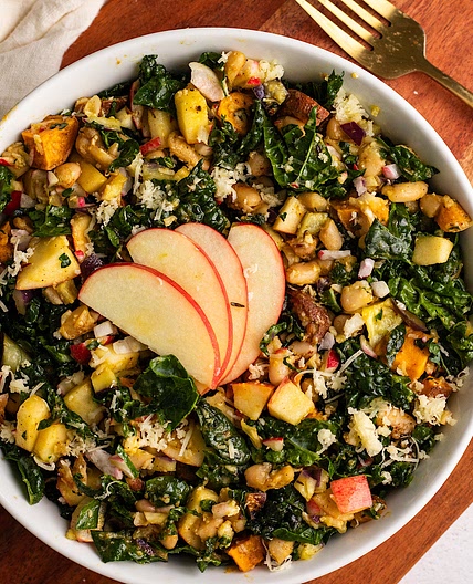 Fall Chopped Kale Salad with Pumpkin Vinaigrette