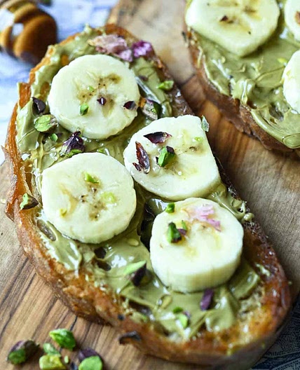 Banana Toast with Pistachio Cream