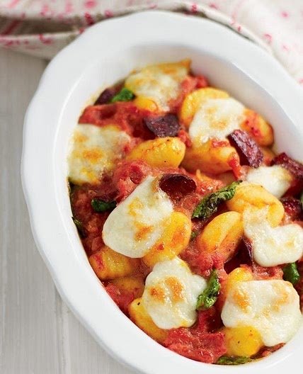 Quick baked gnocchi with chorizo