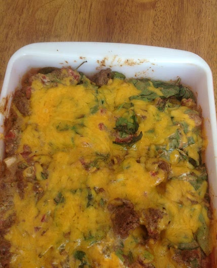 Low Carb Mexican Beef and Spinach Casserole